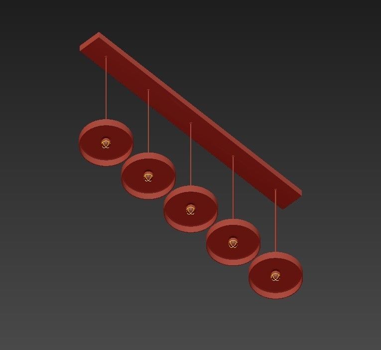 PERFECTA hanging lamp with four lights 3D model_3