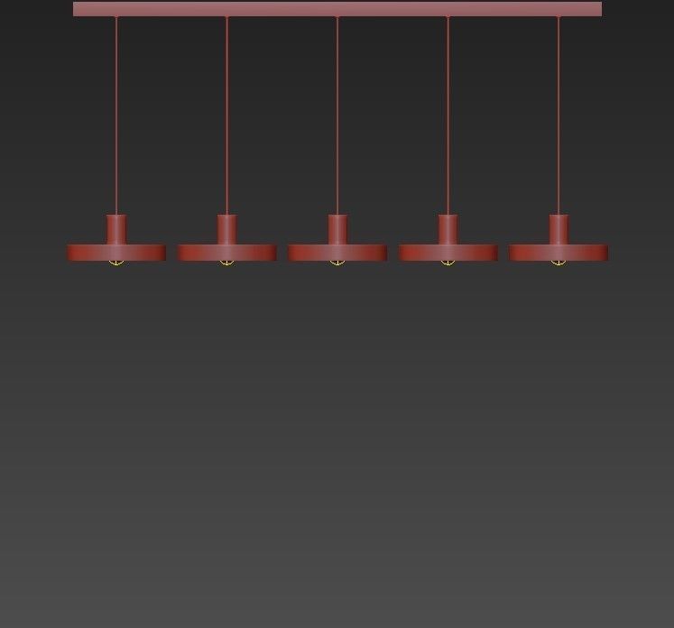 PERFECTA hanging lamp with four lights 3D model_1