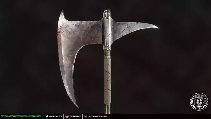 Dragonslayers Crescent Axe - PBR game ready 3d weapon