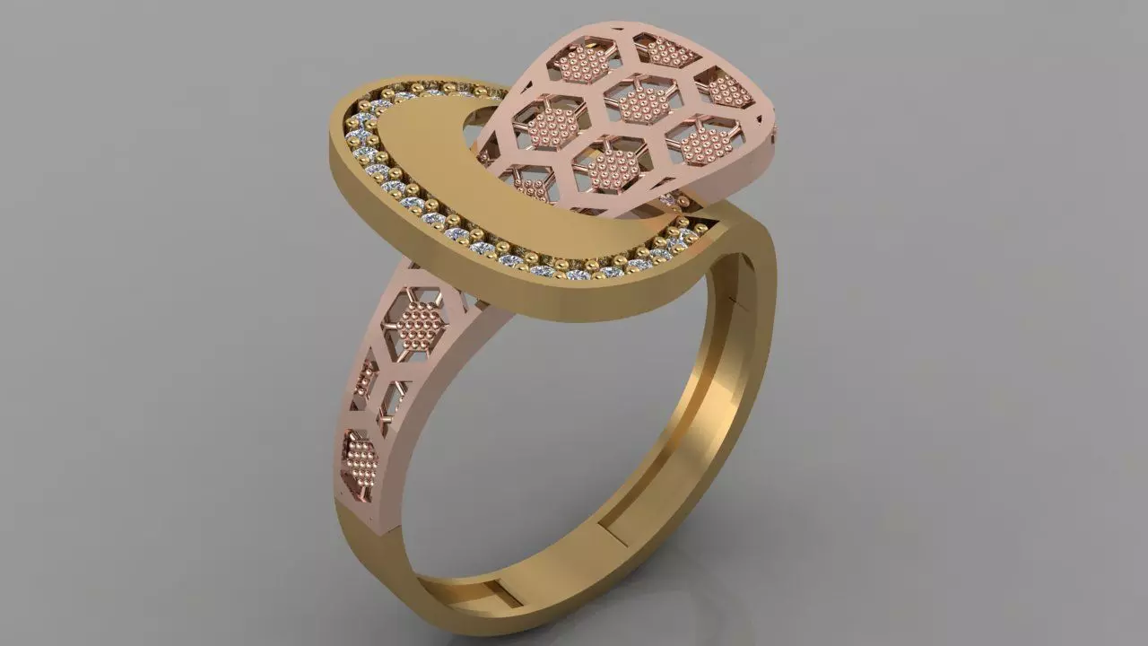 GC GOLD Y105- Diamond Ring 3D print model