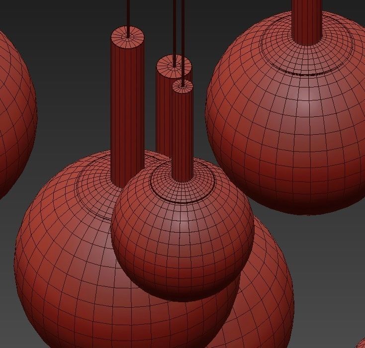 Chandelier with balls hanging from it 3D model_3