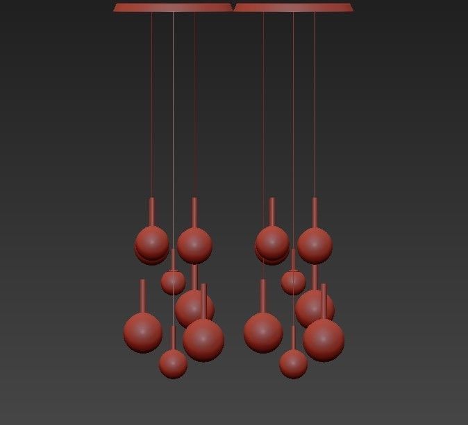 Chandelier with balls hanging from it 3D model_1
