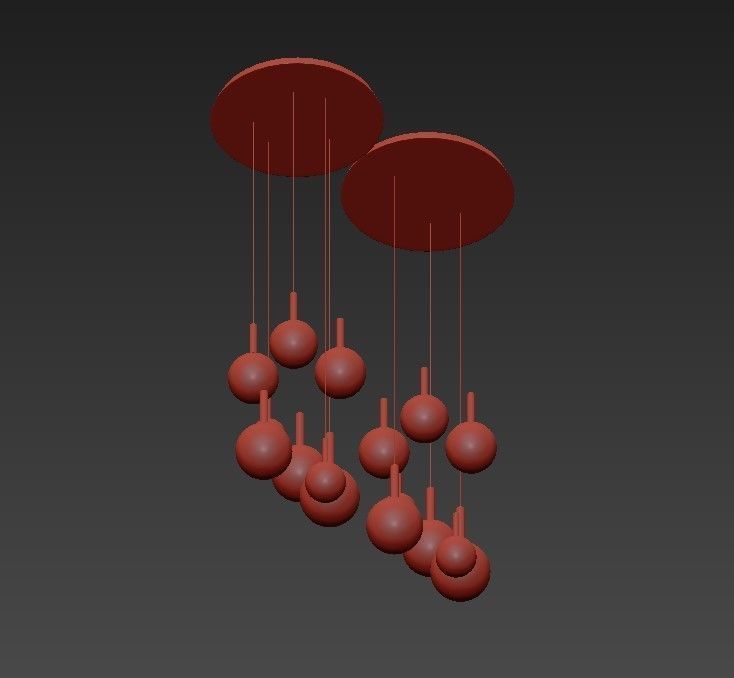 Chandelier with balls hanging from it 3D model_6
