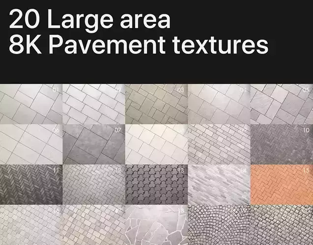 8K Large area paving textures pack Texture