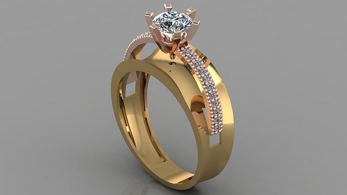 GC GOLD Y106- Diamond Ring 3D print model