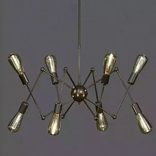 ATOMIC 8 spider chandelier with six bulbs