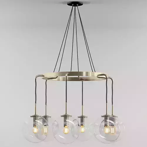 RH LANGUEDOC Round Chandelier Antique Brass