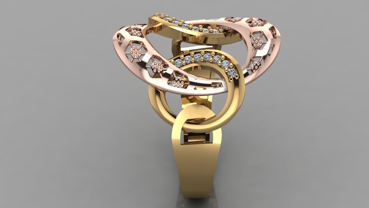 GC GOLD Y1011- Diamond Ring  3D print model_2
