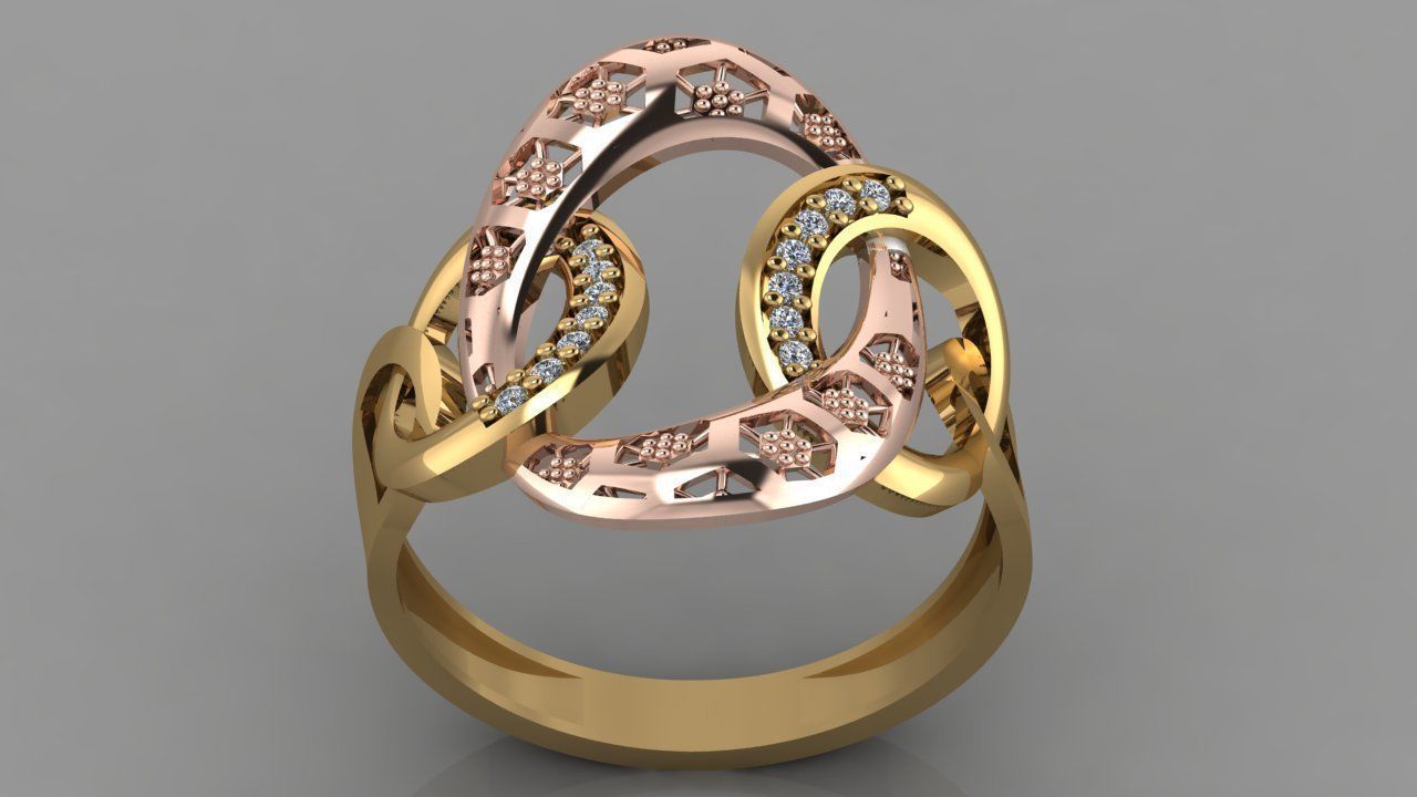GC GOLD Y1011- Diamond Ring  3D print model_1