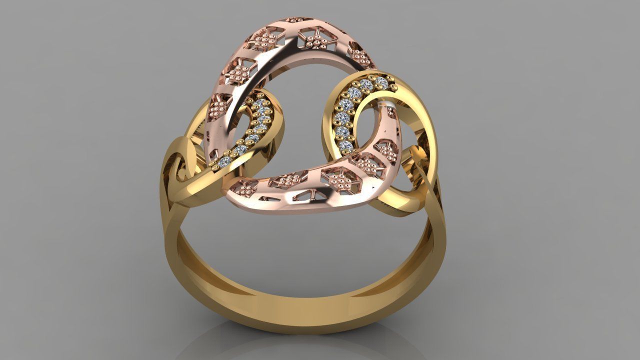 GC GOLD Y1011- Diamond Ring  3D print model_3
