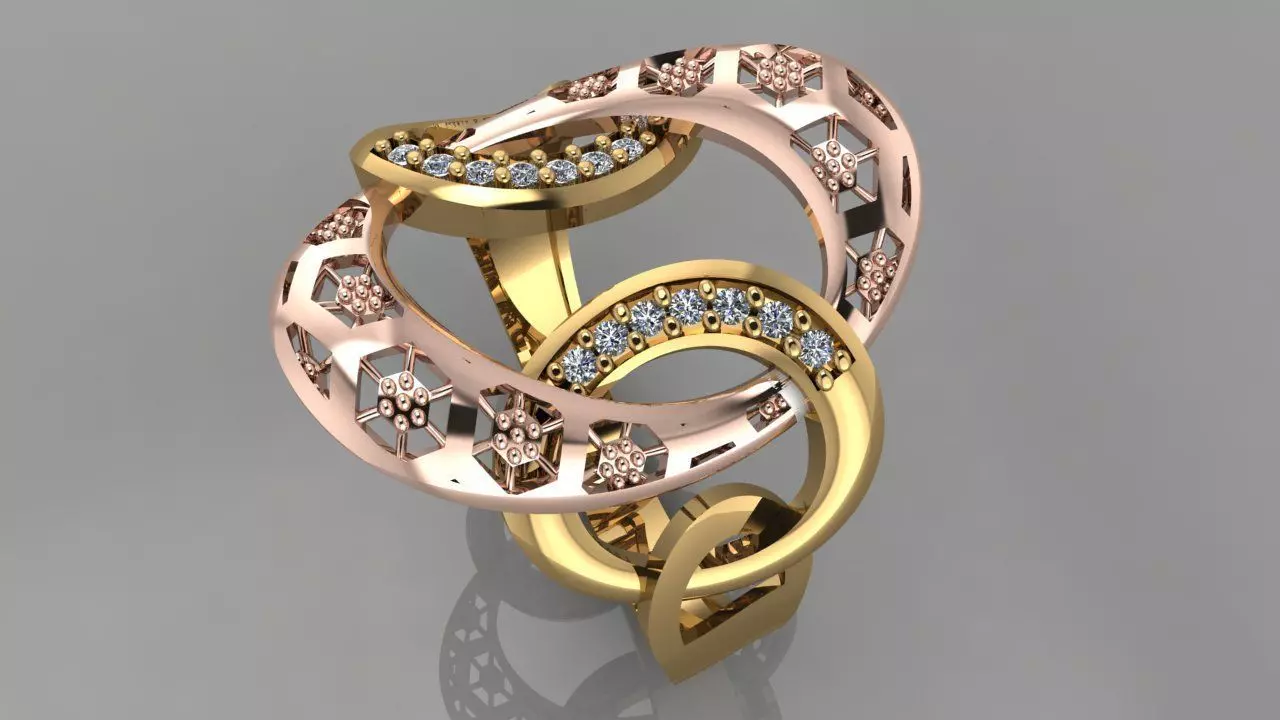 GC GOLD Y1011- Diamond Ring  3D print model_0