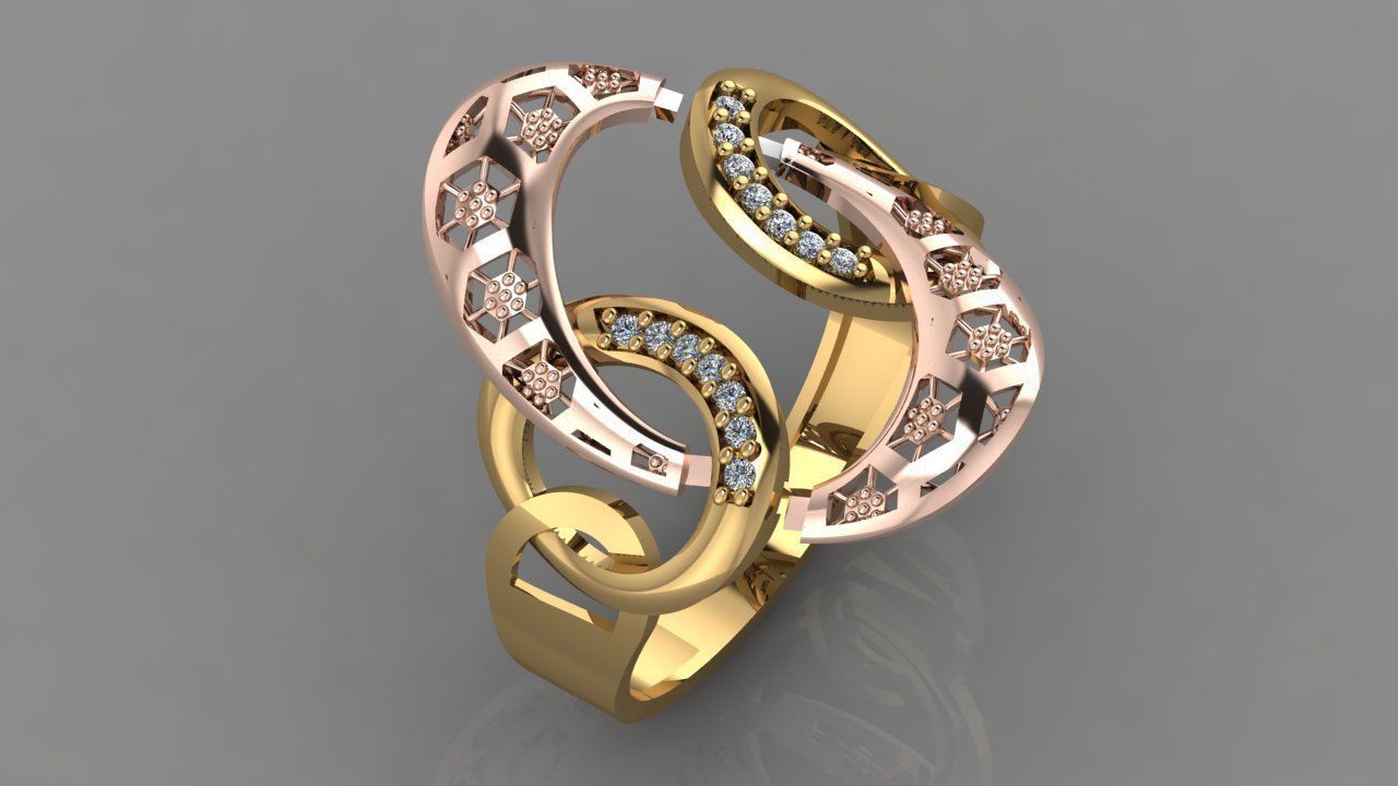 GC GOLD Y1011- Diamond Ring  3D print model_5