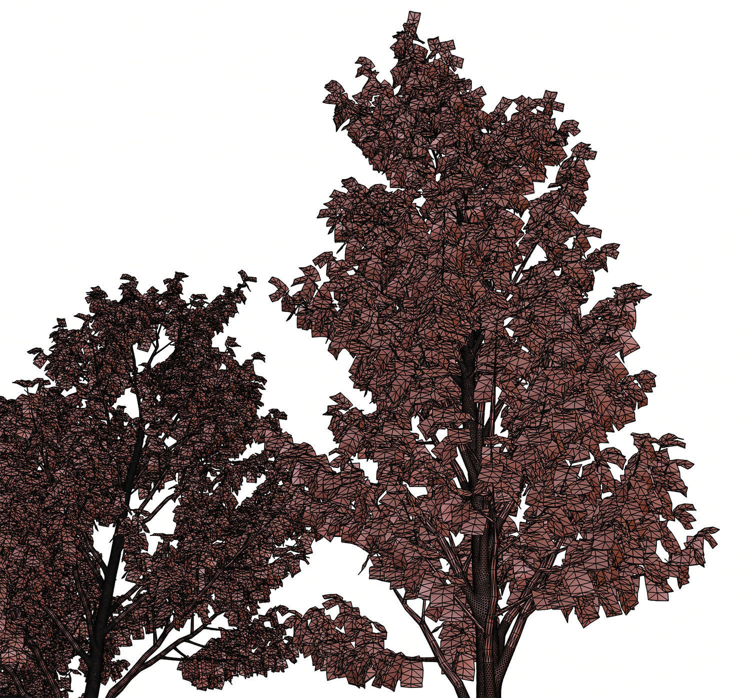 Set of deciduous trees 3D model_13