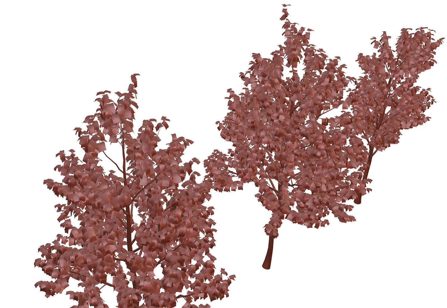 Set of deciduous trees 3D model_12