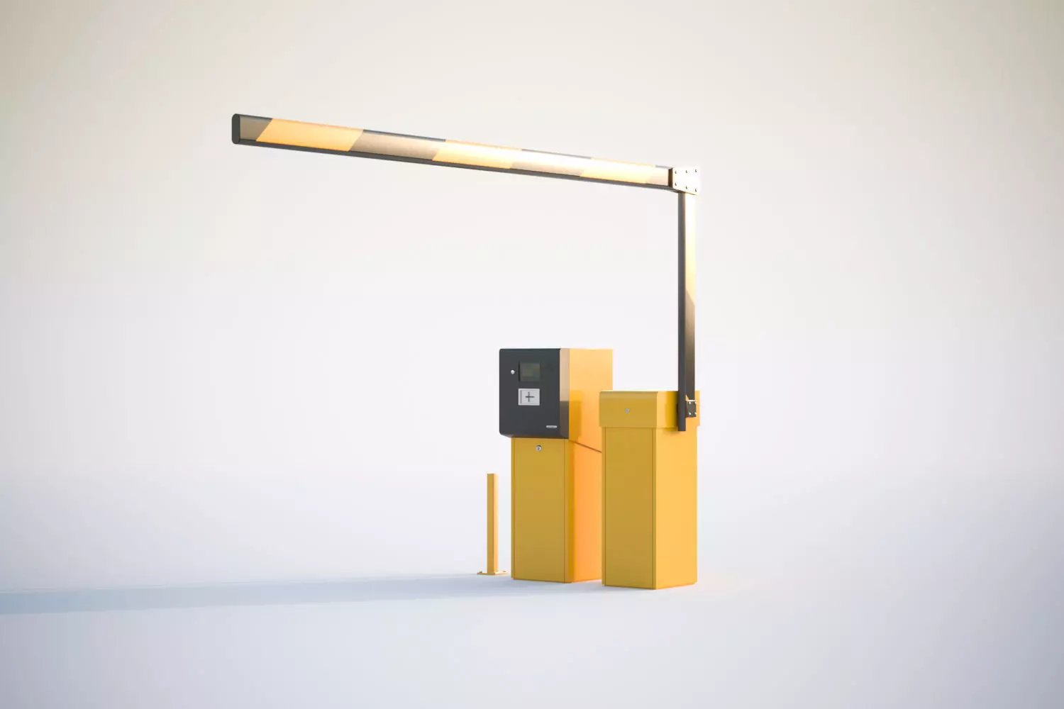 Yellow road barrier 3D model_0