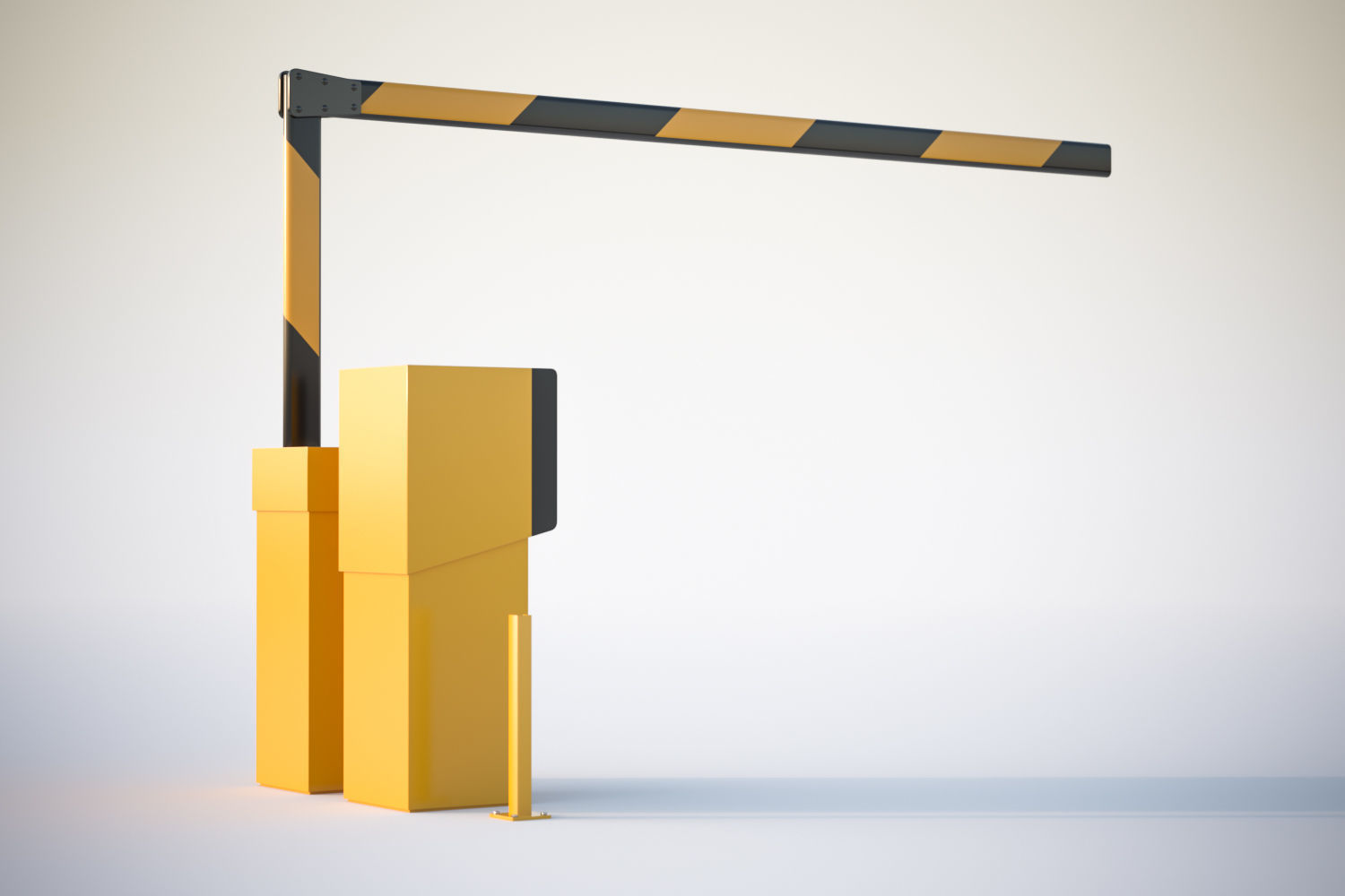 Yellow road barrier 3D model_4