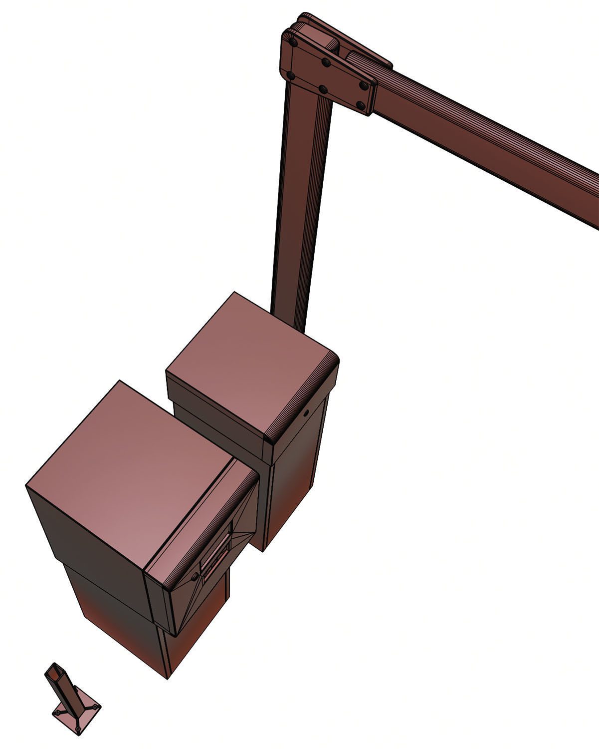 Yellow road barrier 3D model_14