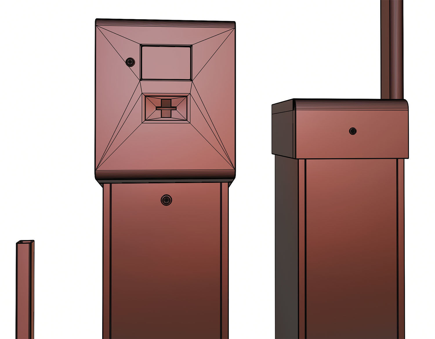 Yellow road barrier 3D model_13