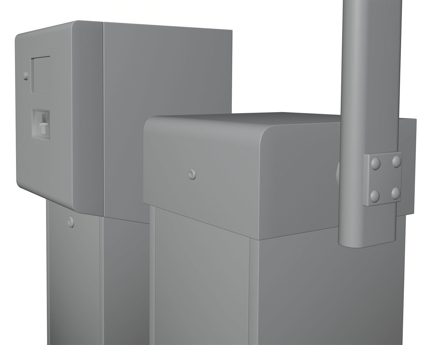 Yellow road barrier 3D model_7