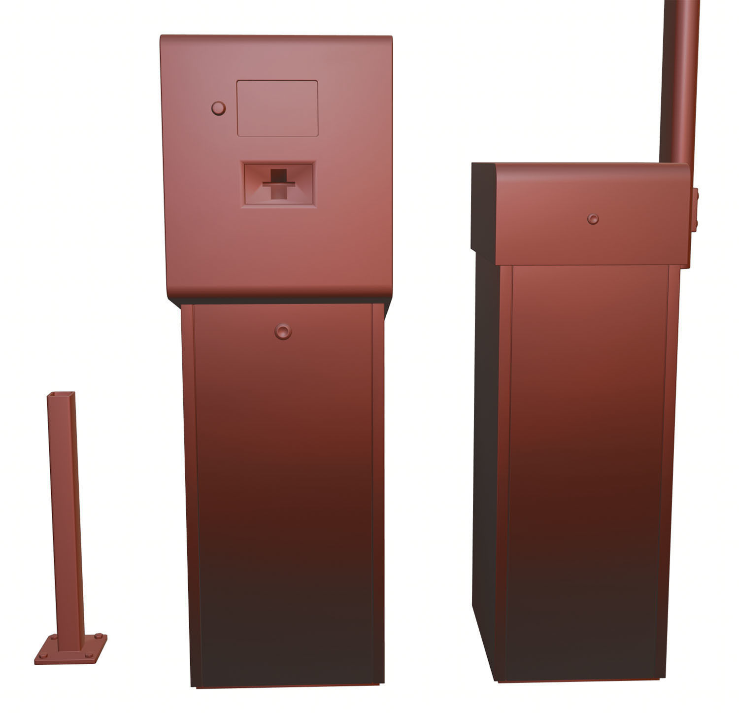 Yellow road barrier 3D model_10