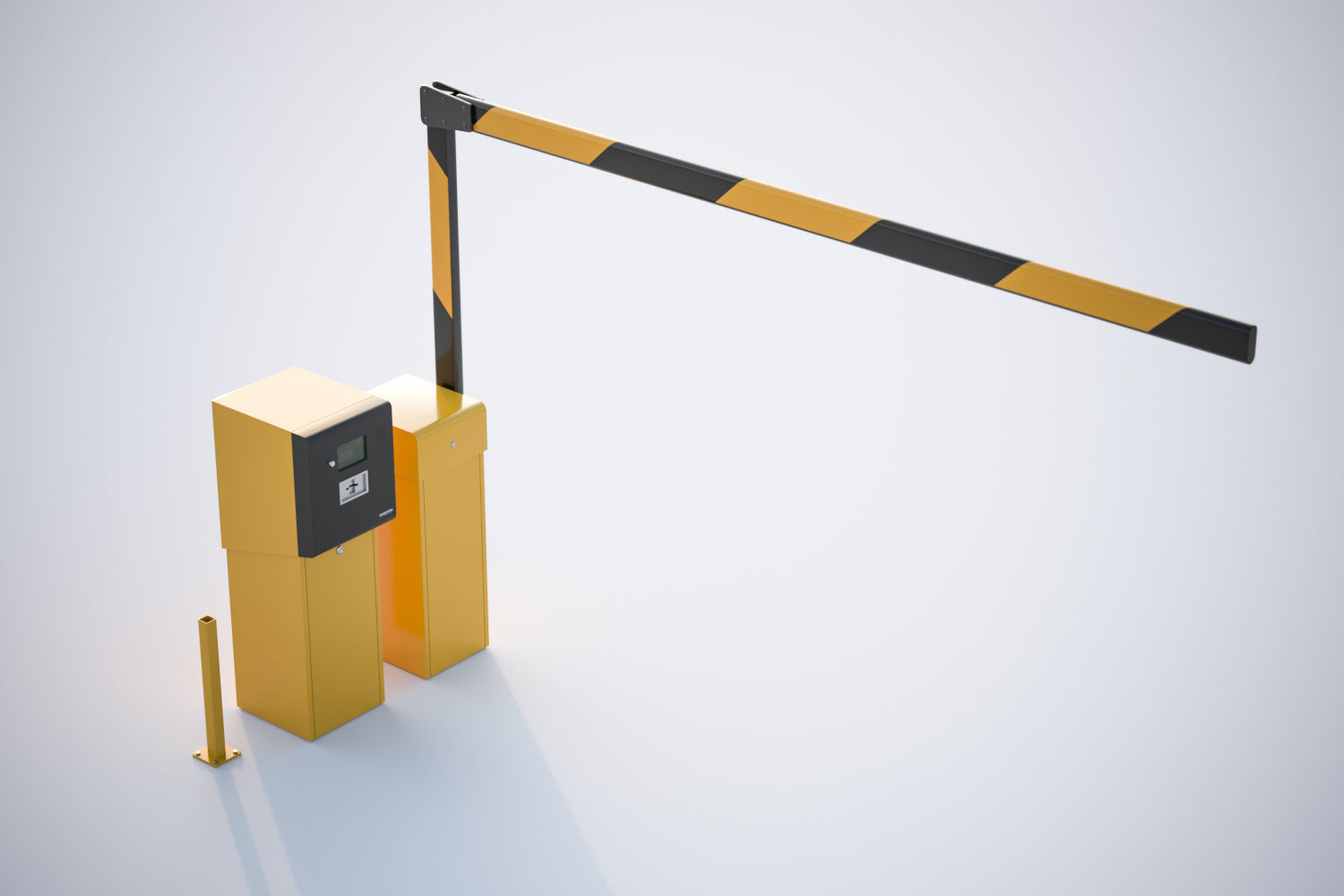 Yellow road barrier 3D model_3