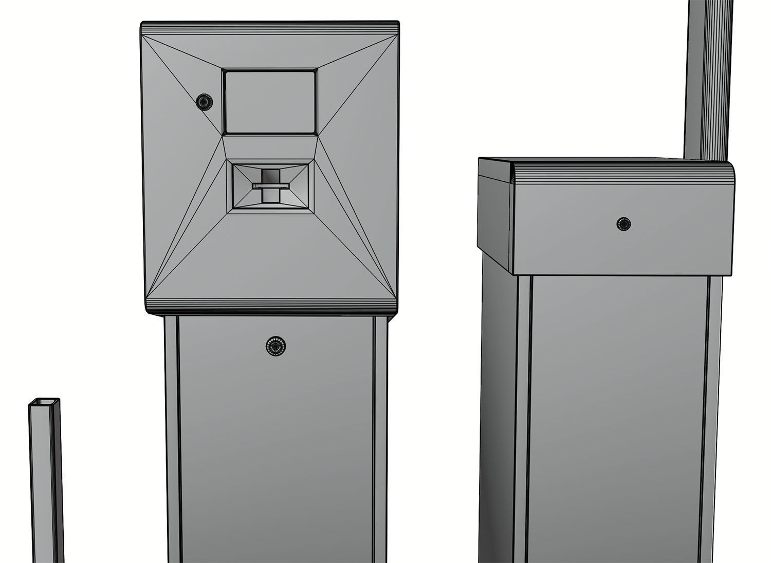 Yellow road barrier 3D model_8