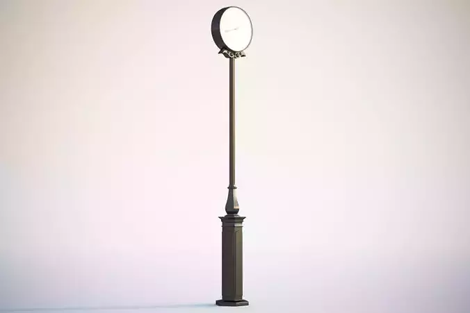 Street clock with a white dial