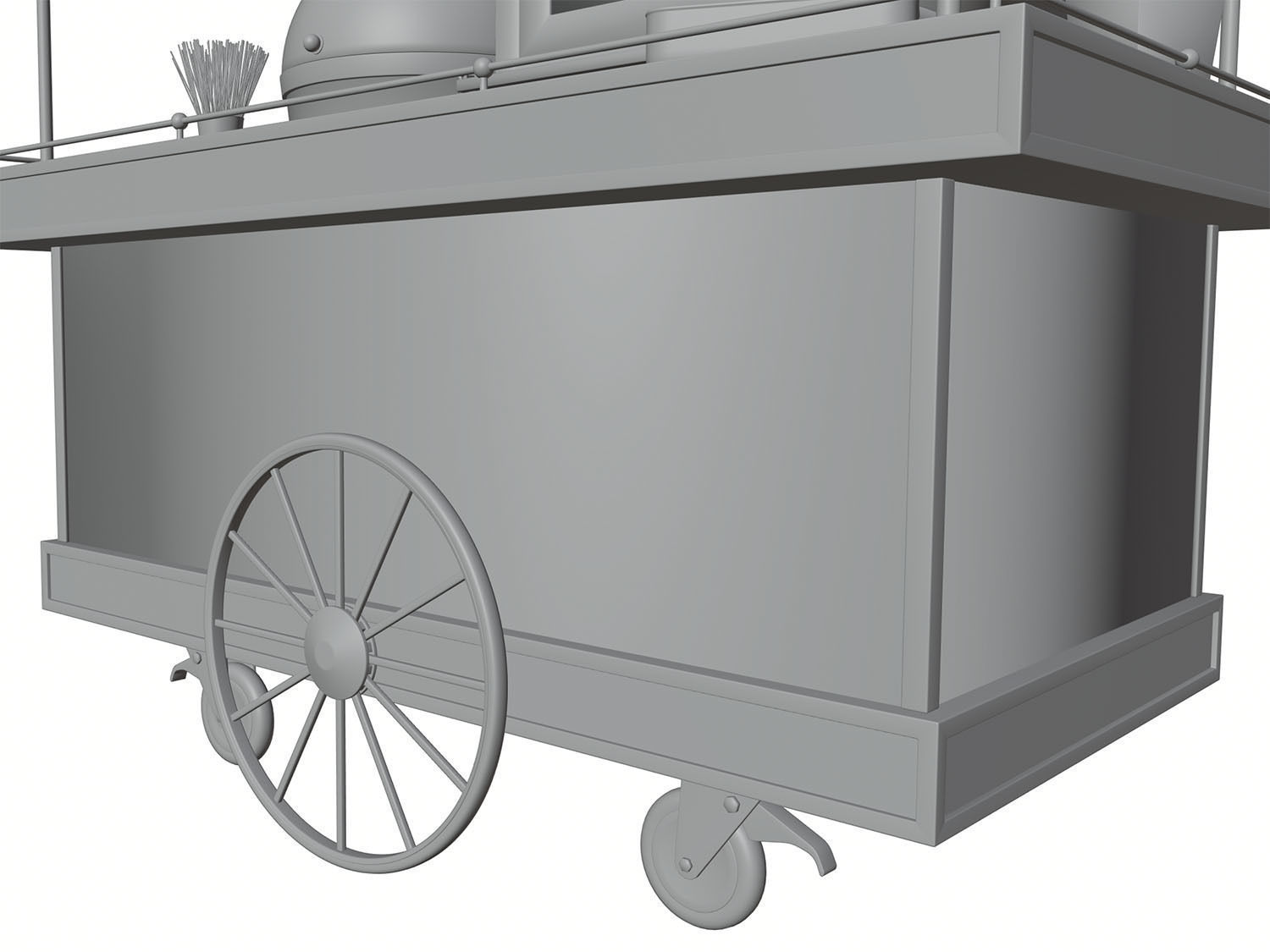 Mobile trolley for making popcorn 3D model_6