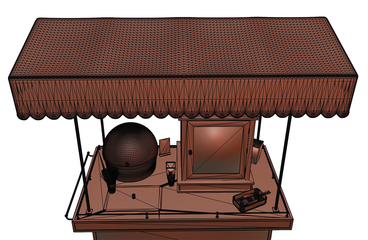 Mobile trolley for making popcorn 3D model_13