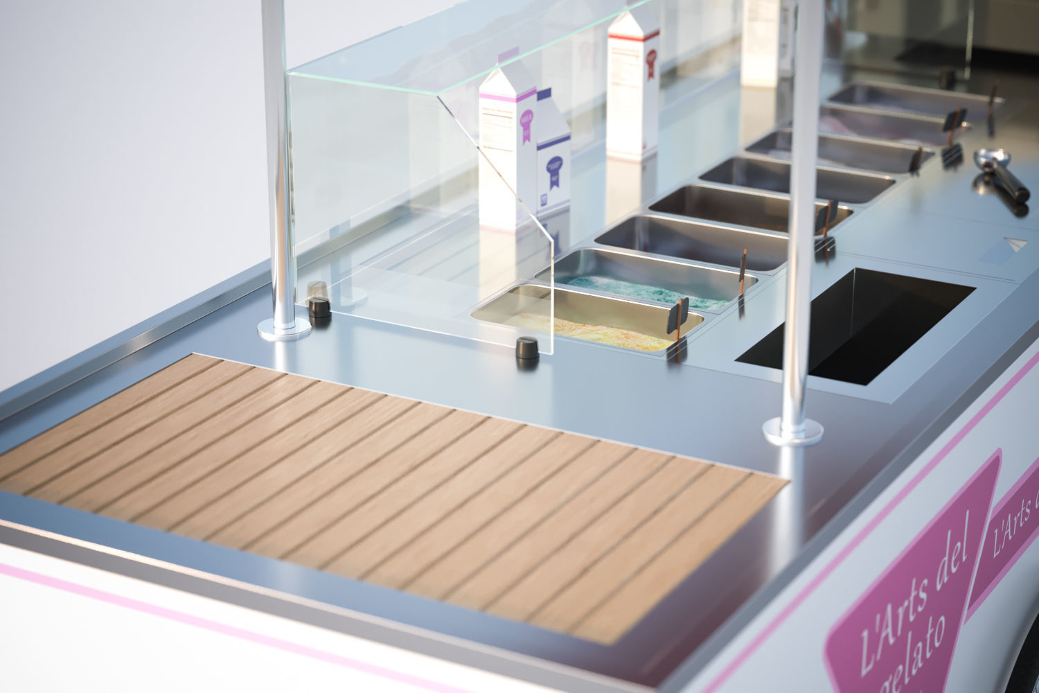 Mobile ice cream cart 3D model_3