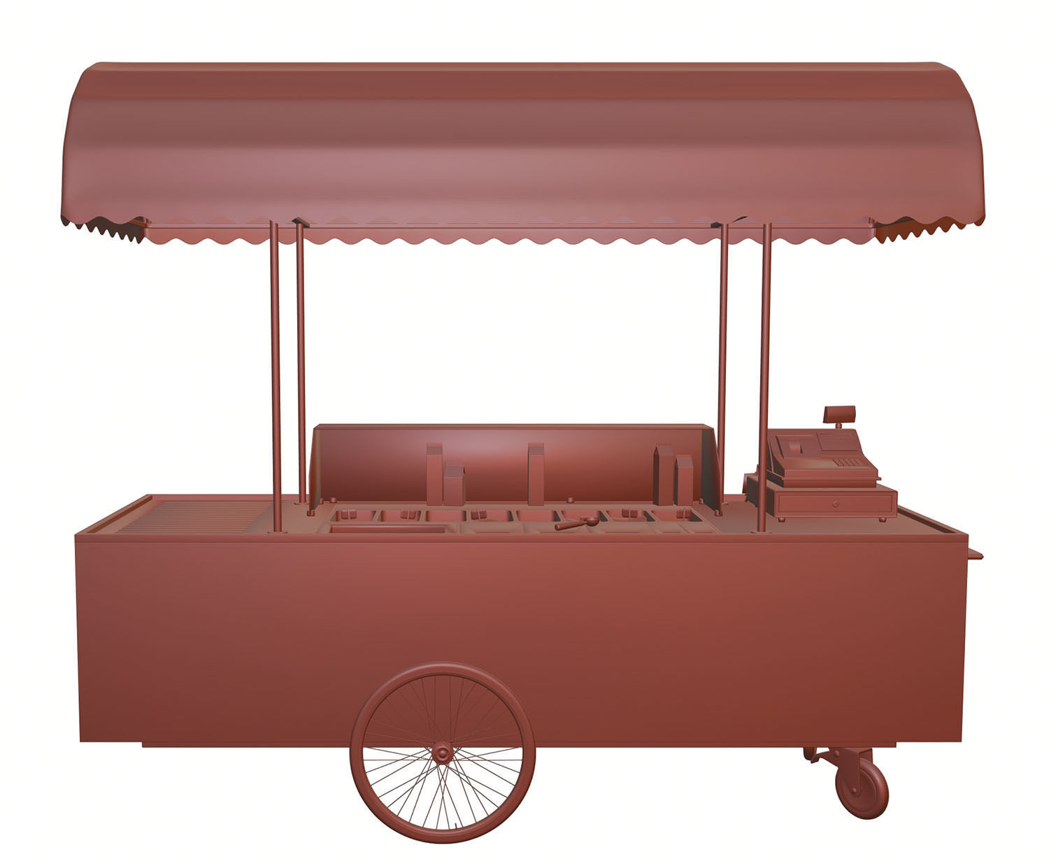 Mobile ice cream cart 3D model_10