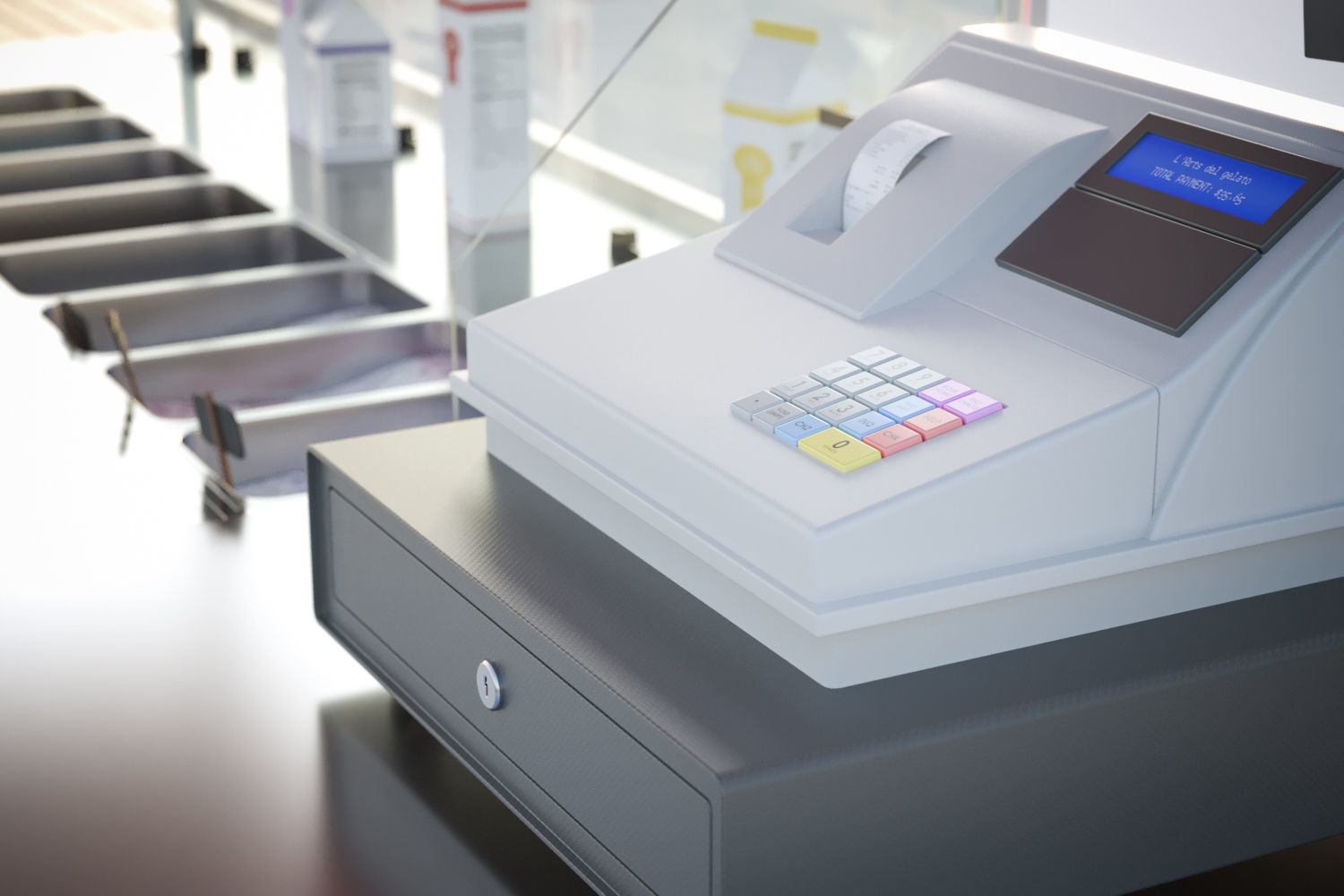 Mobile ice cream cart 3D model_1