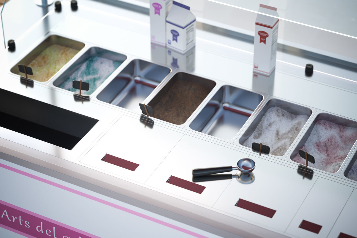 Mobile ice cream cart 3D model_4