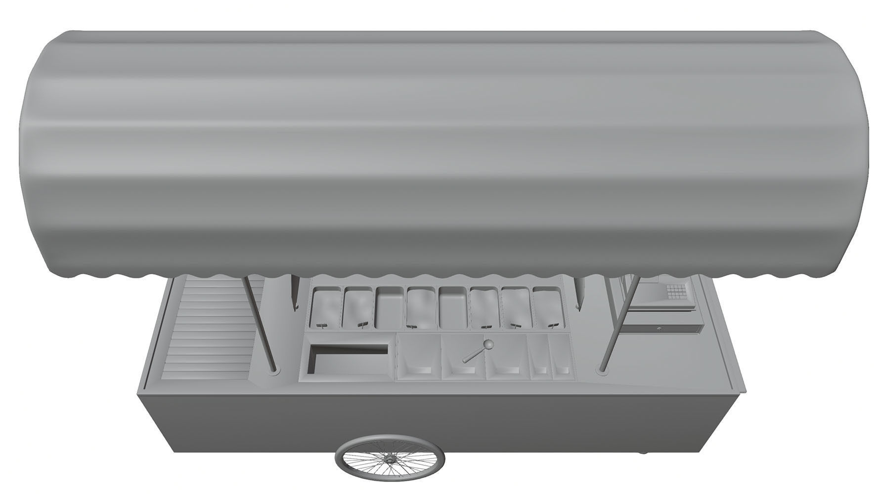 Mobile ice cream cart 3D model_5