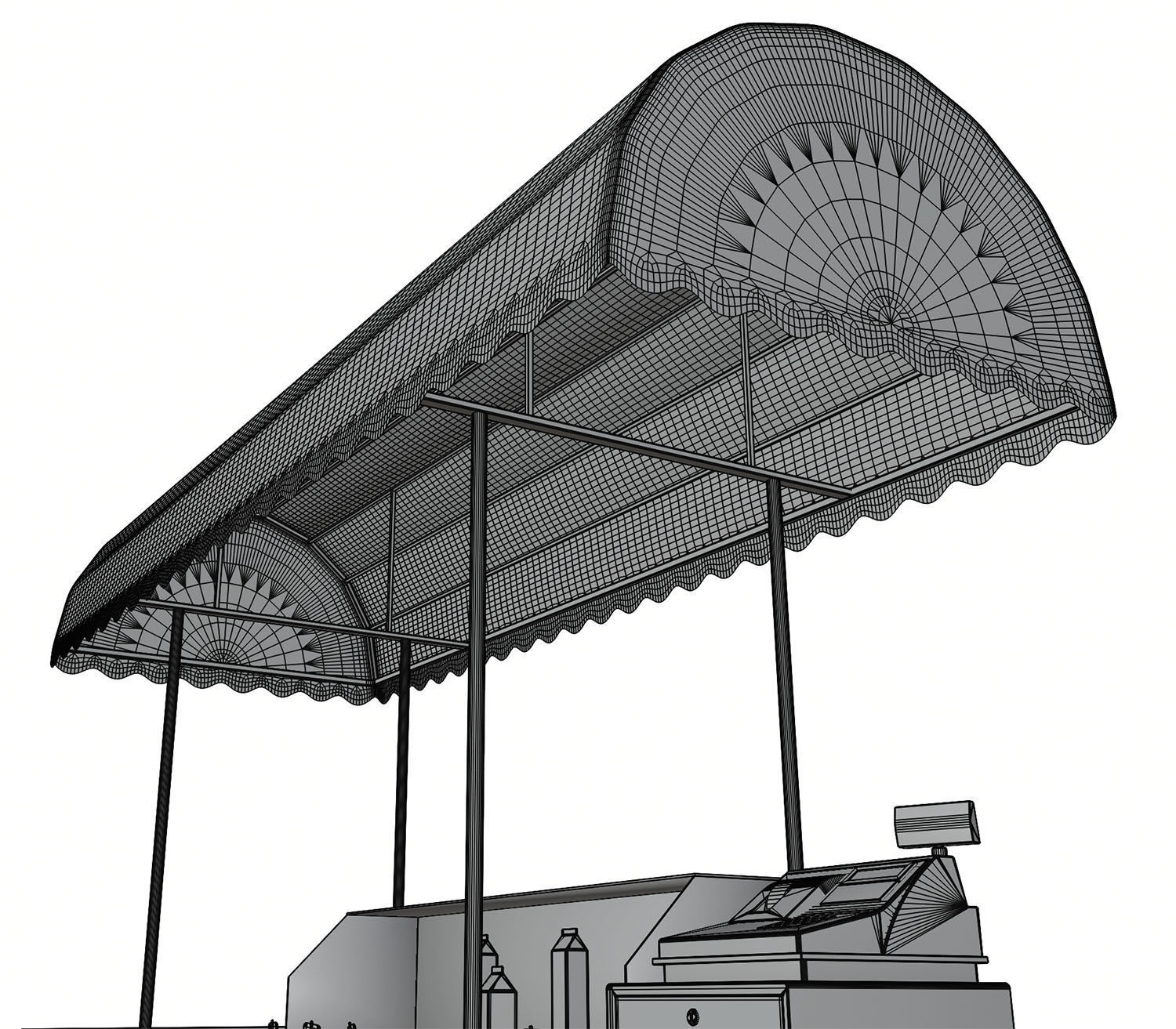 Mobile ice cream cart 3D model_9