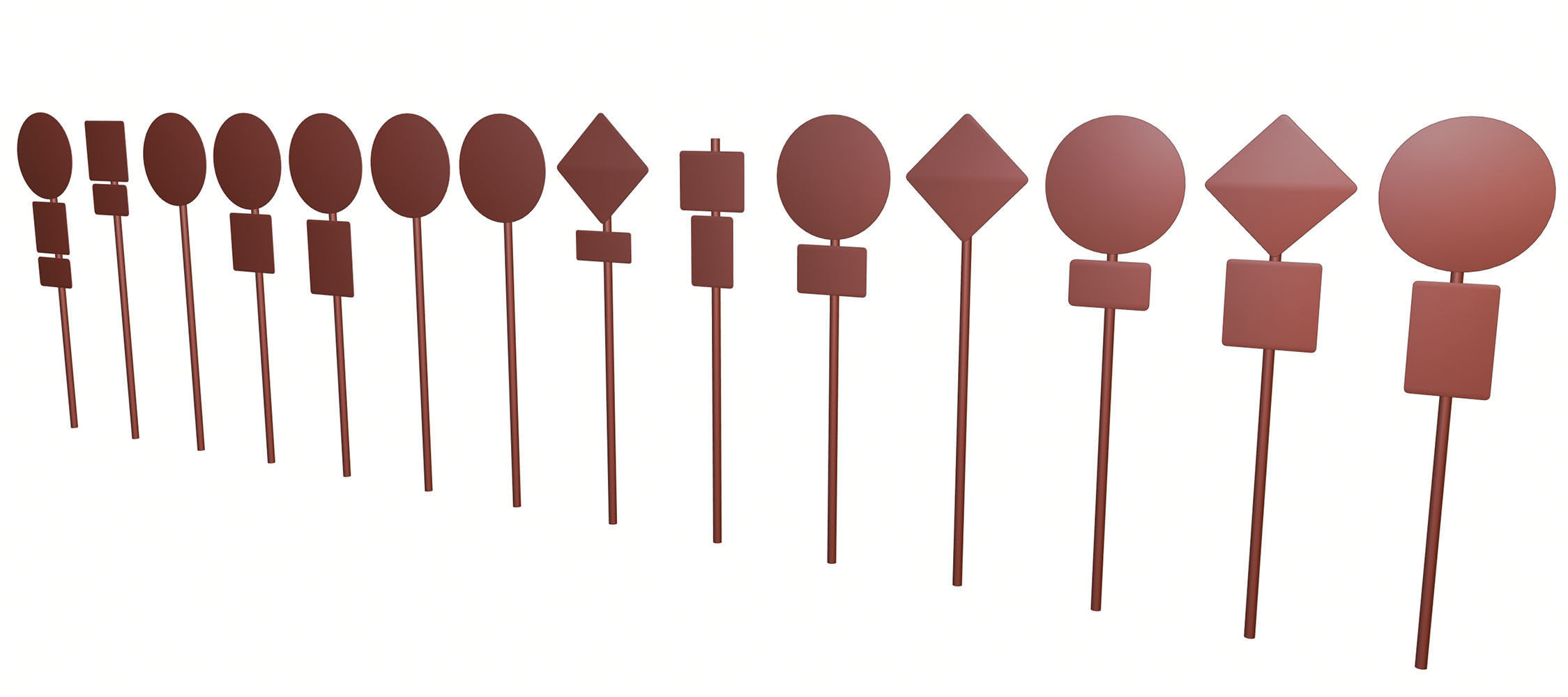 Road sign set 3D model_10