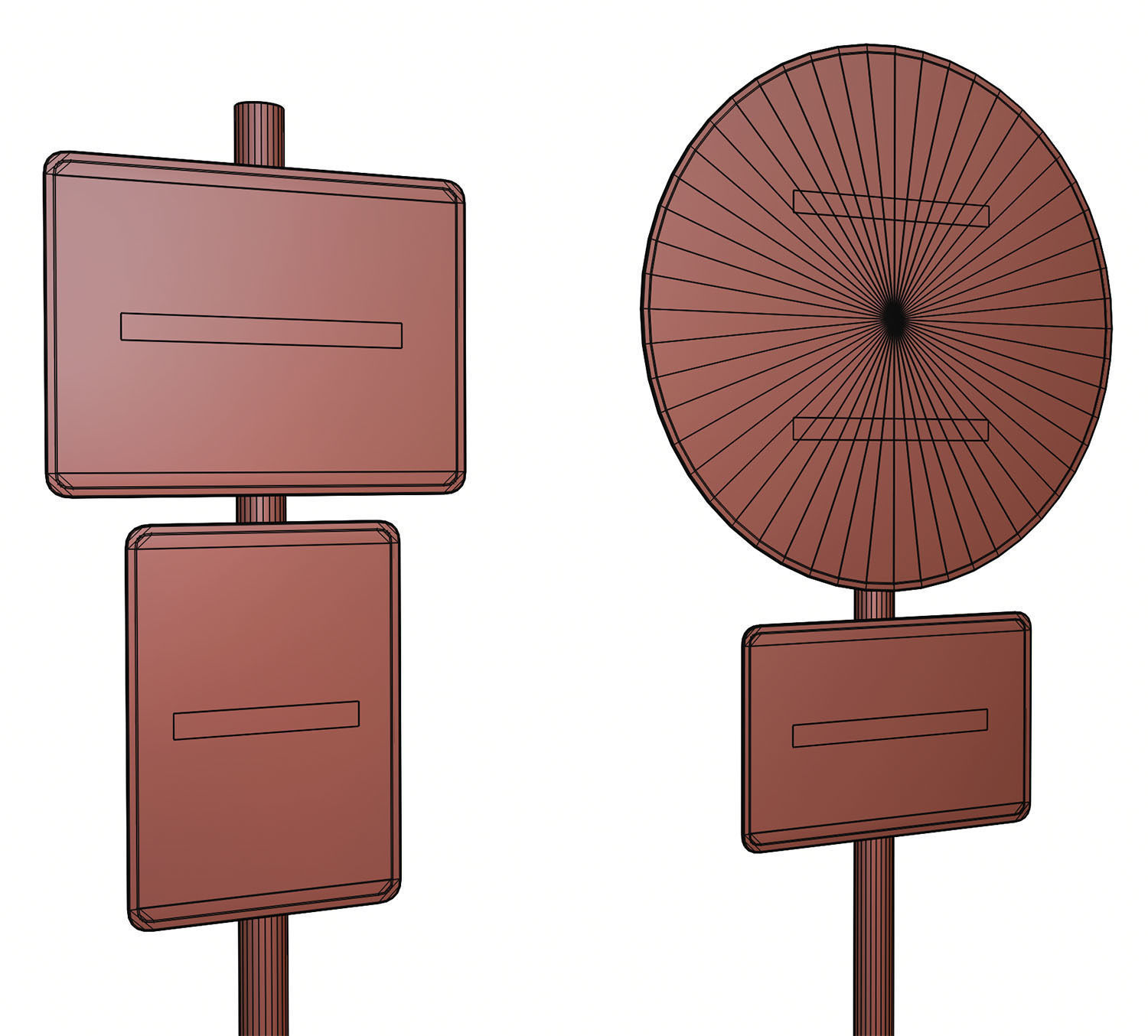 Road sign set 3D model_14