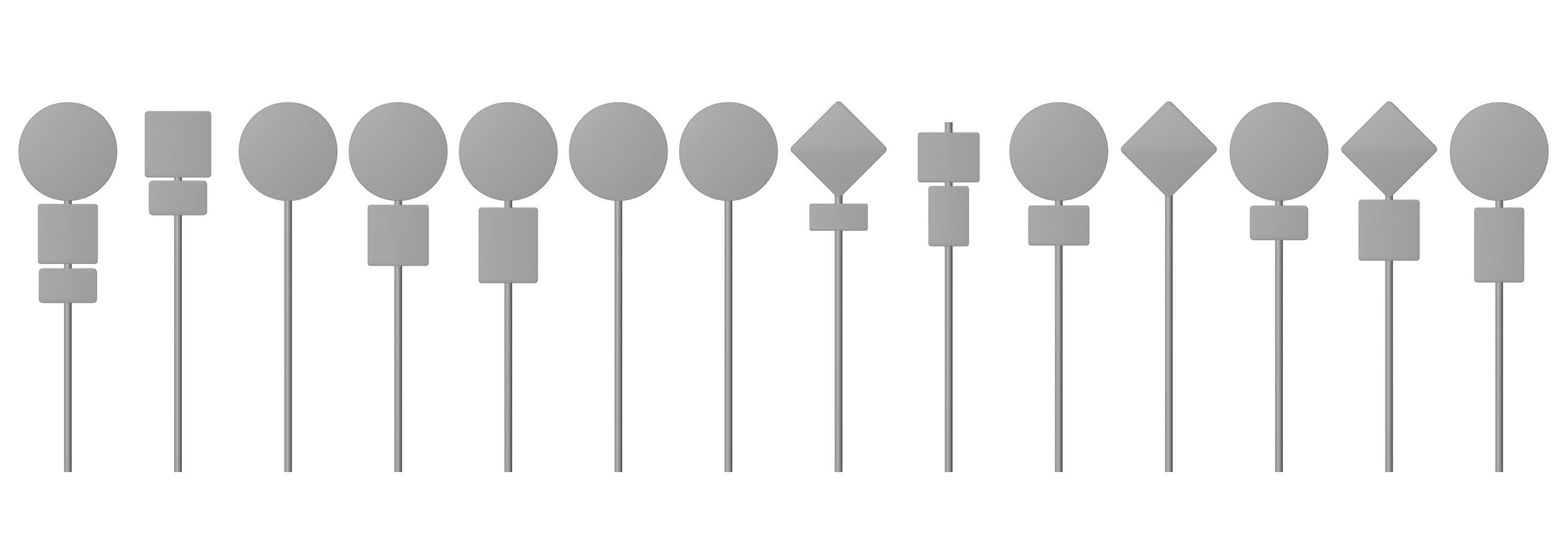 Road sign set 3D model_5