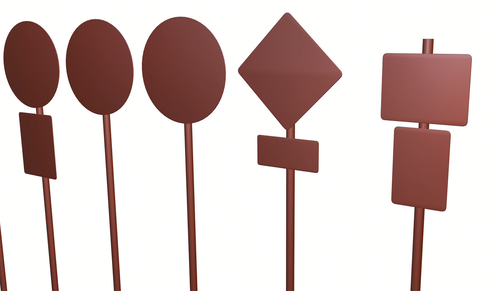 Road sign set 3D model_11