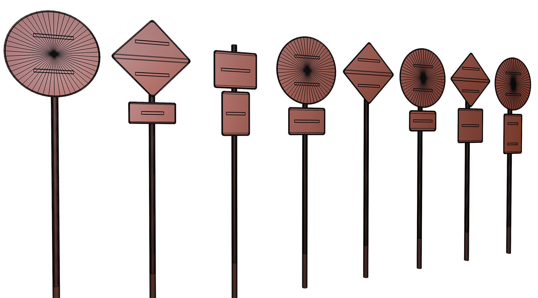 Road sign set 3D model_13