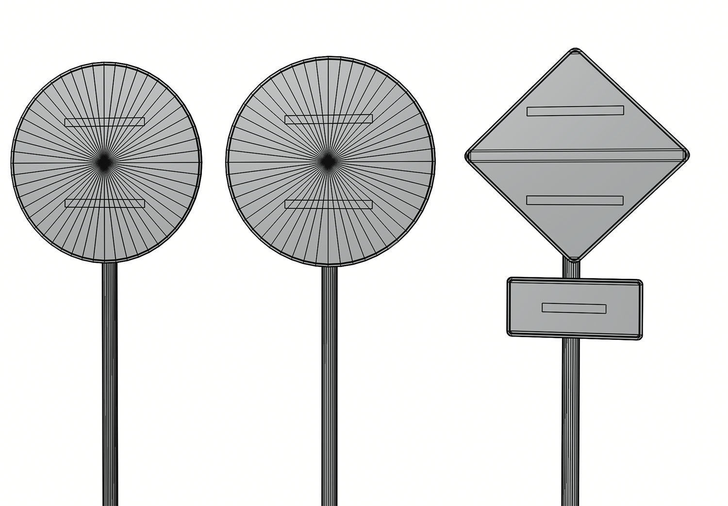 Road sign set 3D model_9