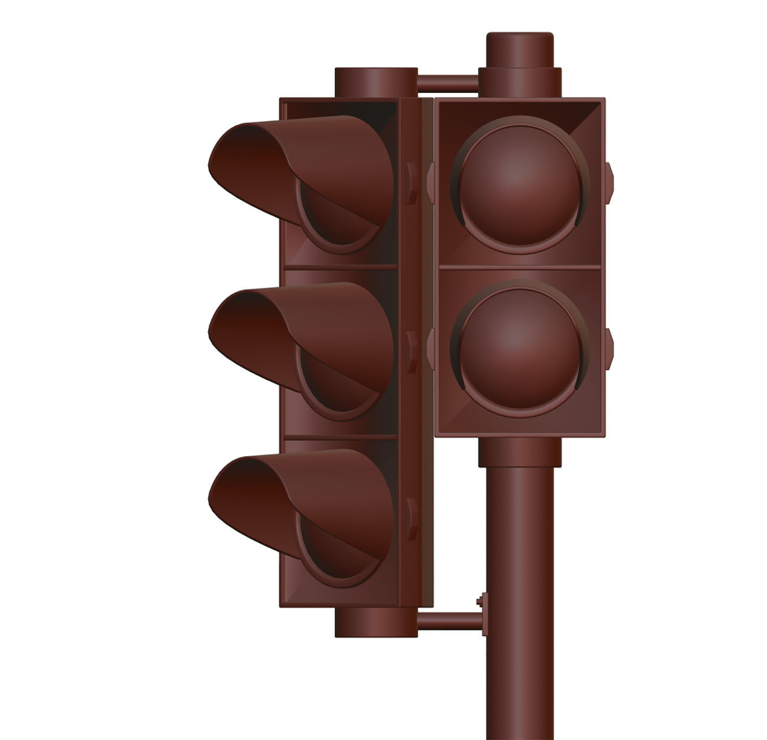 Traffic lights set for pedestrian and vehicles 3D model_11