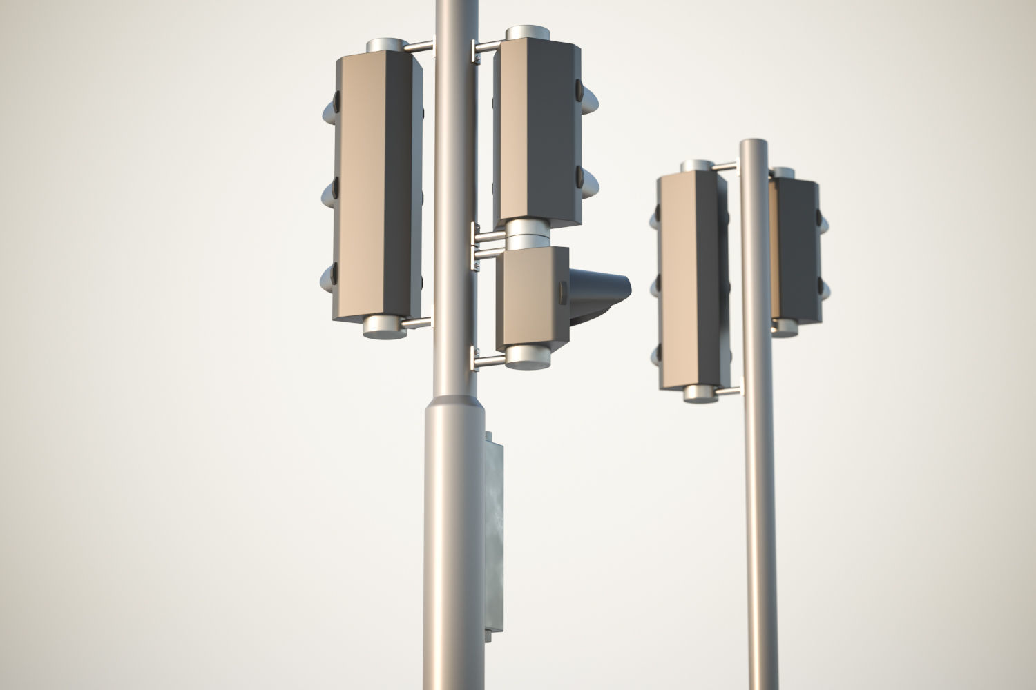 Traffic lights set for pedestrian and vehicles 3D model_4