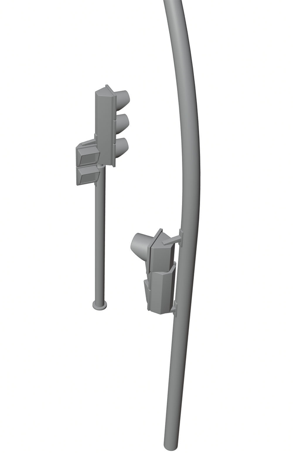 Yellow traffic lights set 3D model_7