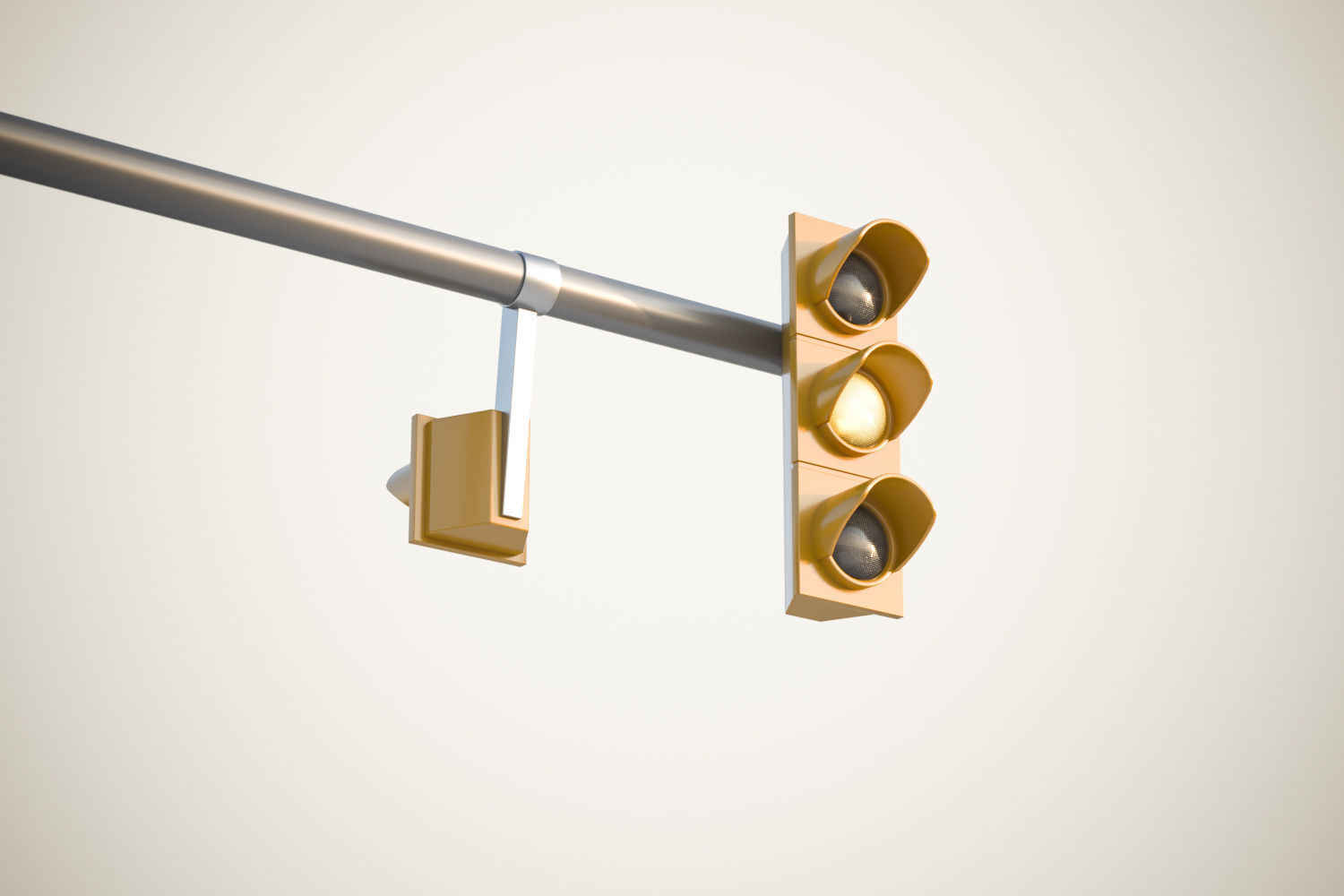Yellow traffic lights set 3D model_4