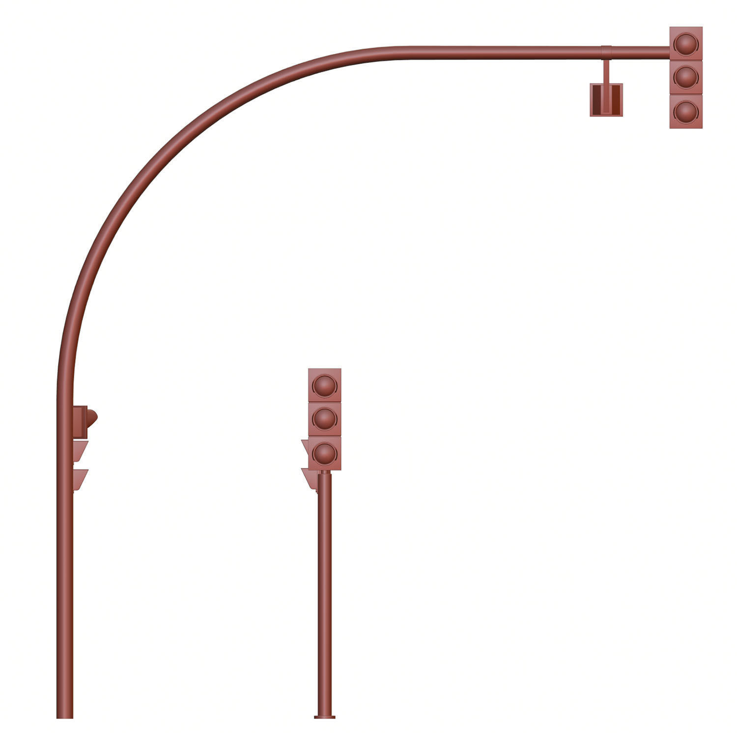 Yellow traffic lights set 3D model_10