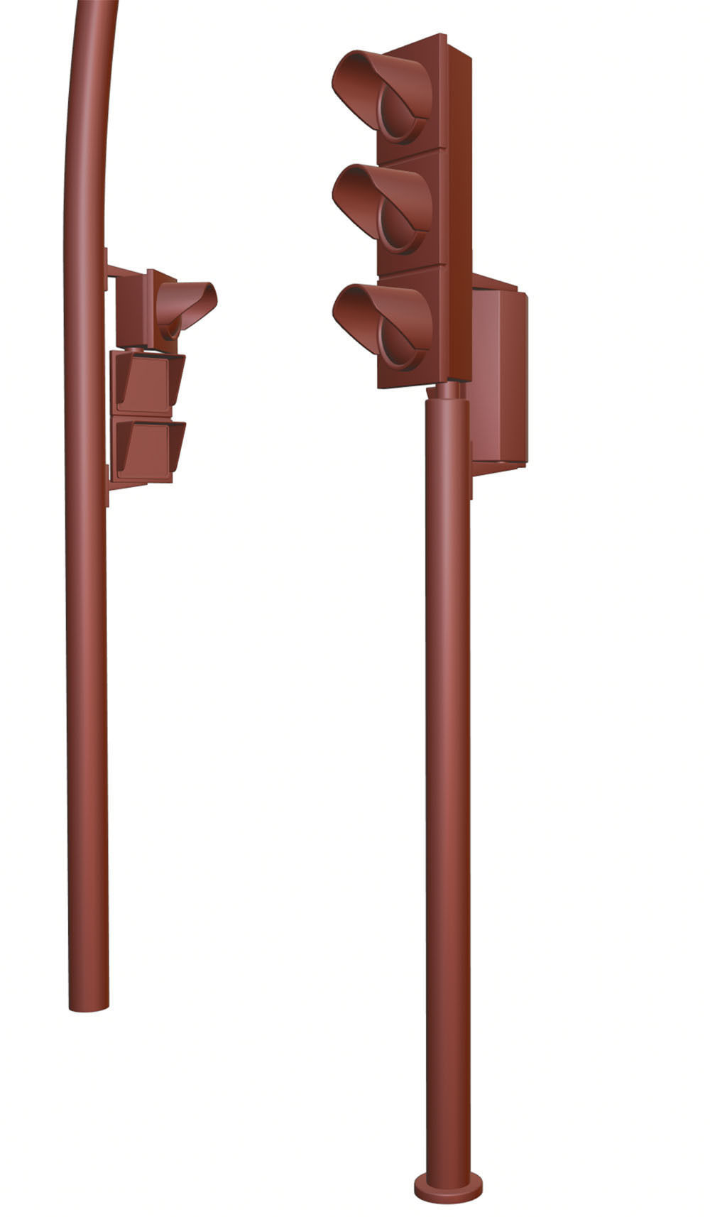 Yellow traffic lights set 3D model_12