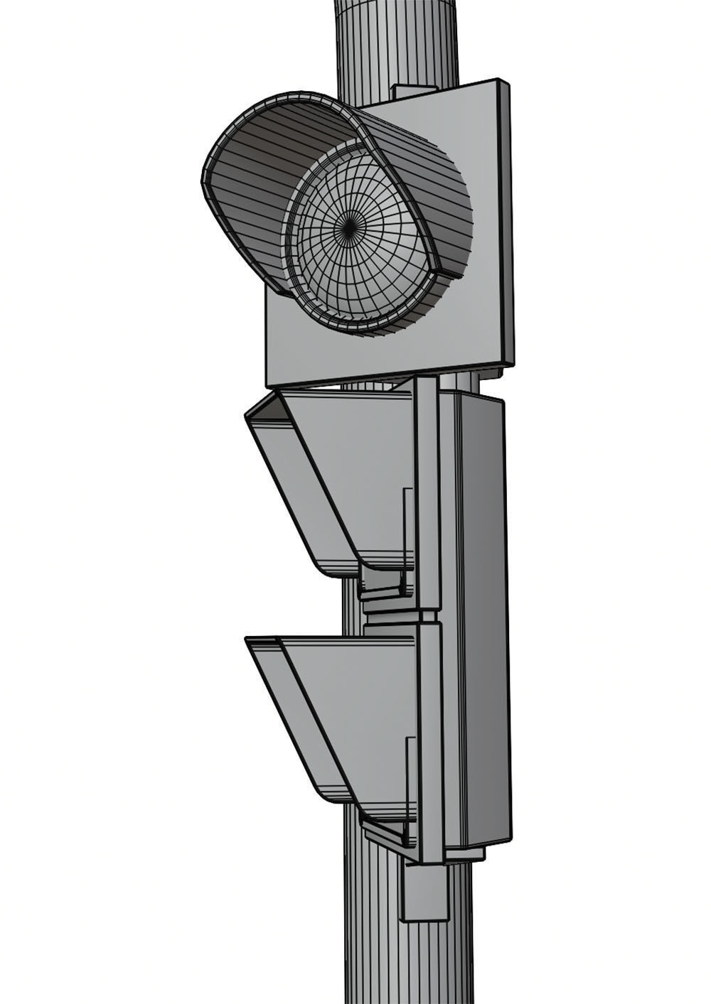 Yellow traffic lights set 3D model_8
