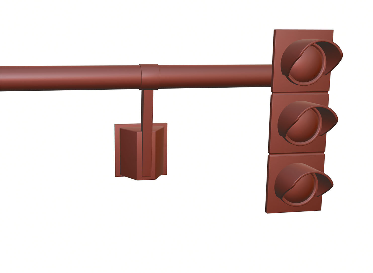 Yellow traffic lights set 3D model_11