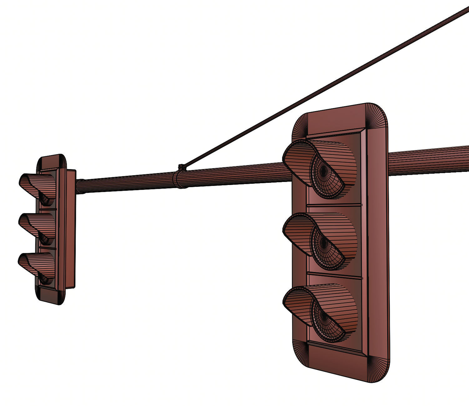 Black traffic lights set 3D model_14